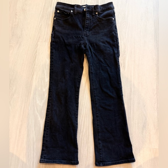 Madewell Cali Demi‎ Boot Black Washed Jeans Size 28 - Picture 3 of 9